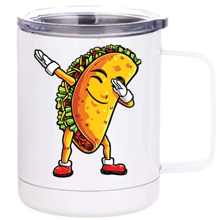 Dabbing Taco Cinco De Mayo Funny Mexican Dab Front & Back 12oz Stainless Steel Tumbler Cup