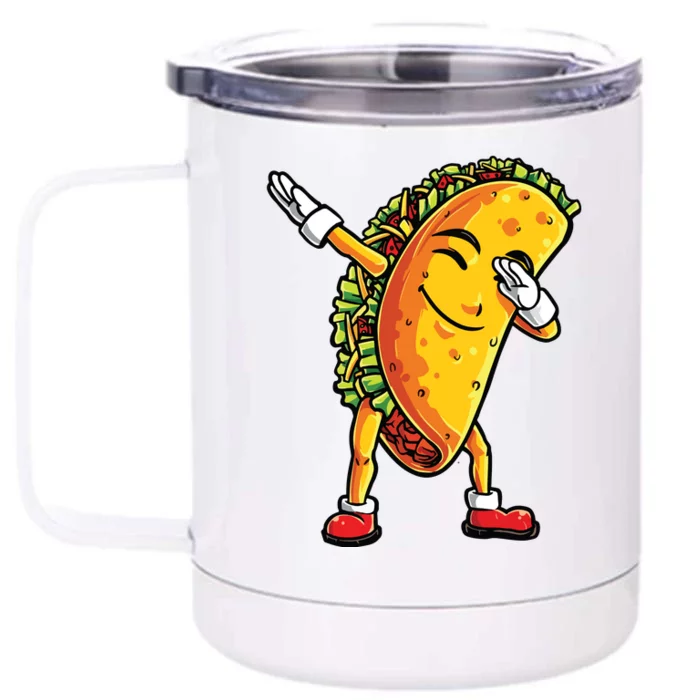 Dabbing Taco Cinco De Mayo Funny Mexican Dab Front & Back 12oz Stainless Steel Tumbler Cup