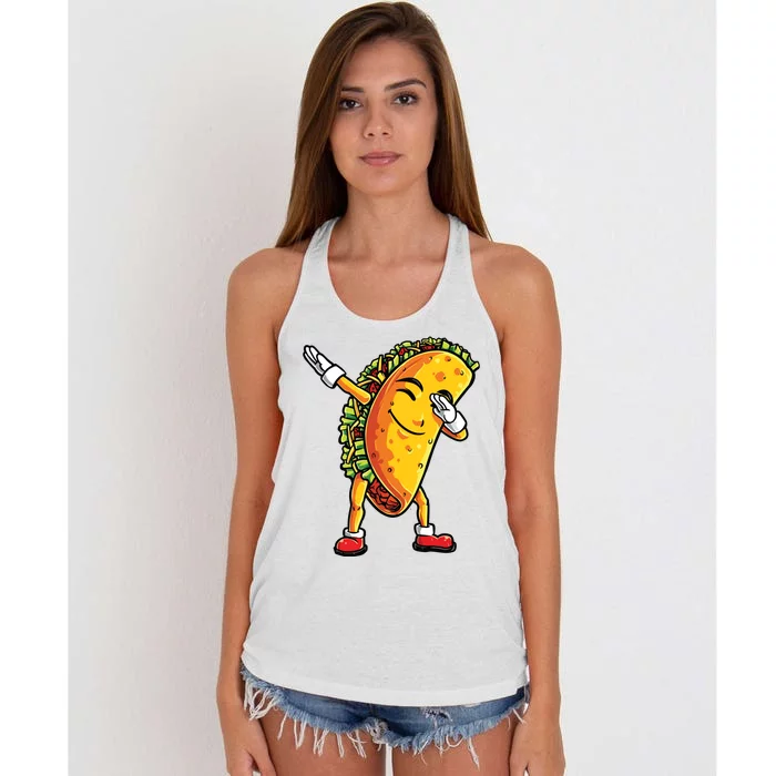 Dabbing Taco Cinco De Mayo Funny Mexican Dab Women's Knotted Racerback Tank