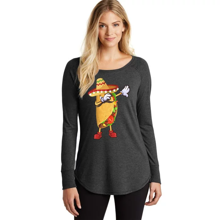 Dabbing Taco Cinco De Mayo Celebration Women's Perfect Tri Tunic Long Sleeve Shirt