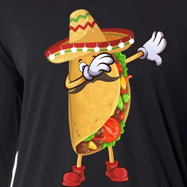 Dabbing Taco Cinco De Mayo Celebration Cooling Performance Long Sleeve Crew