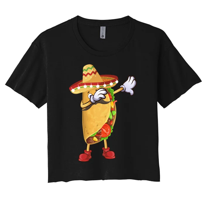 Dabbing Taco Cinco De Mayo Celebration Women's Crop Top Tee