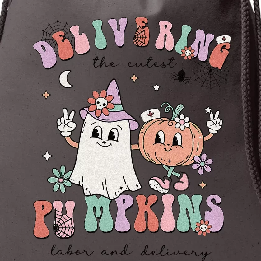 Delivering The Cutest Pumpkins Labor And Delivery L&D Nurse Drawstring Bag