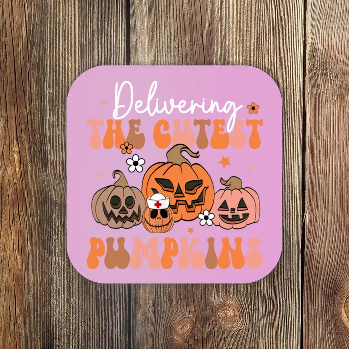 Delivering The Cutest Pumpkin Labor Delivery Nurse Halloween Coaster