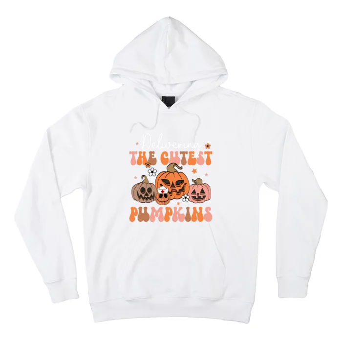 Delivering The Cutest Pumpkin Labor Delivery Nurse Halloween Hoodie