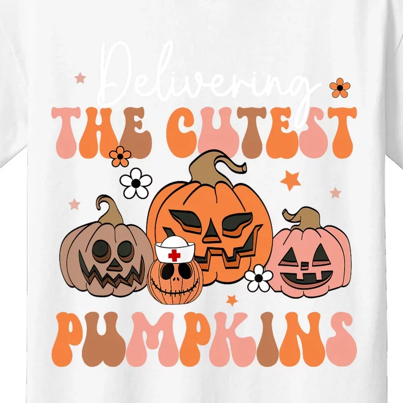 Delivering The Cutest Pumpkin Labor Delivery Nurse Halloween Kids T-Shirt