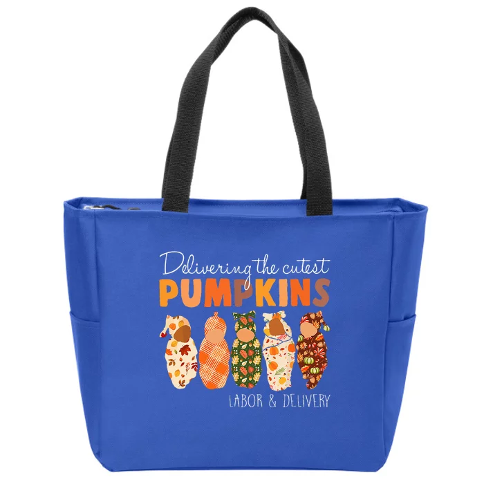 Delivering The Cutest Pumpkins Labor & Delivery Nurse Fall Zip Tote Bag