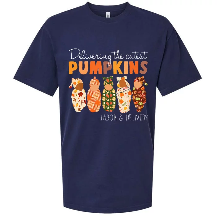 Delivering The Cutest Pumpkins Labor & Delivery Nurse Fall Sueded Cloud Jersey T-Shirt