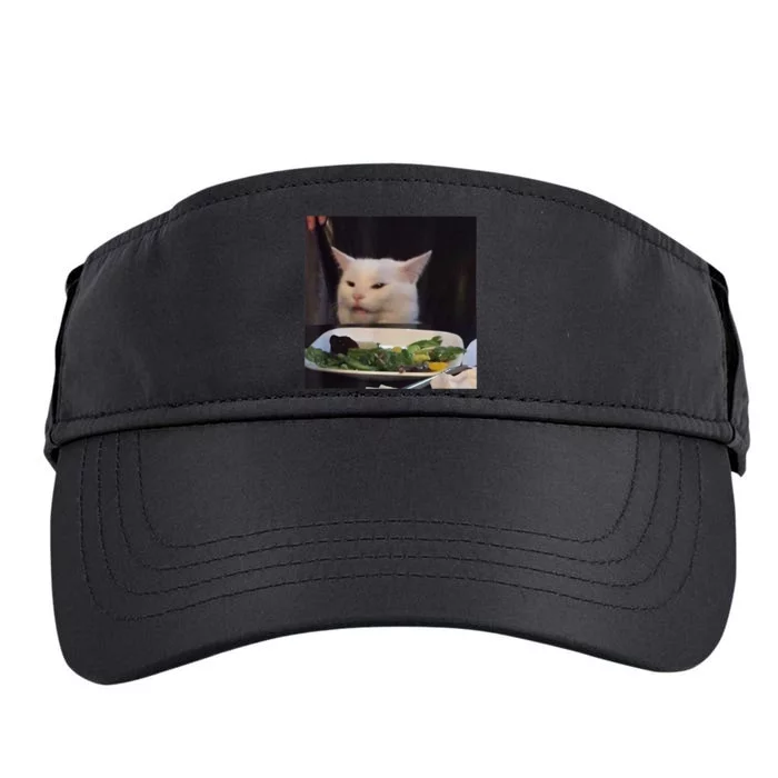 Dinner Table Cat Meme Funny Internet Yelling Confused Gift TShirt Adult Drive Performance Visor