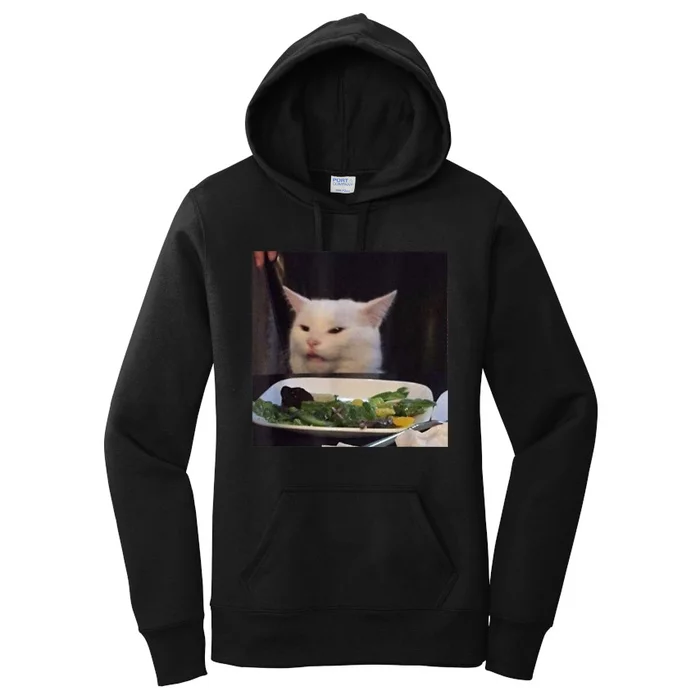 Dinner Table Cat Meme Funny Internet Yelling Confused Gift TShirt Women's Pullover Hoodie