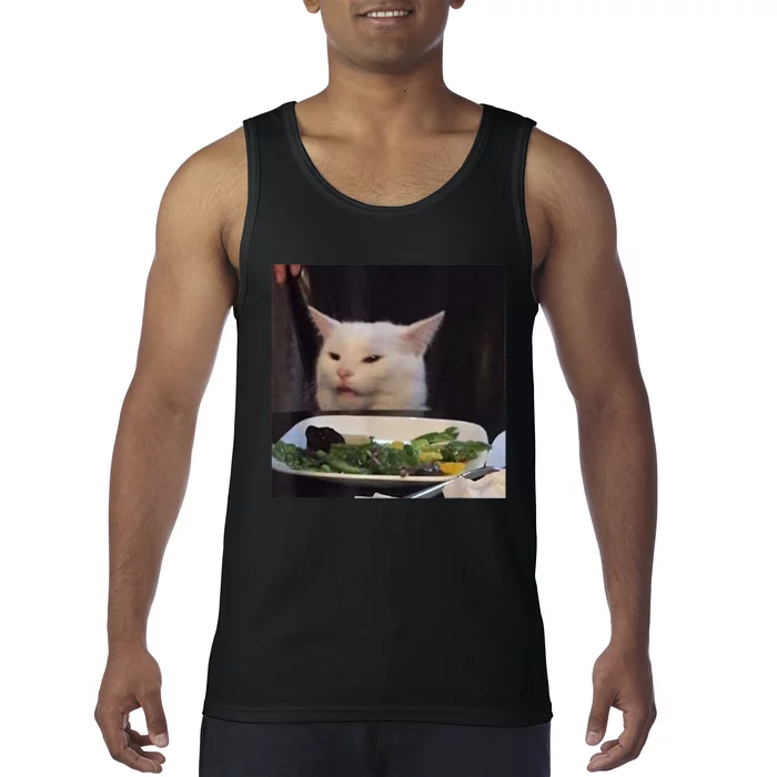 This Is My Happy Face Smudge The Cat Meme Sarcastic Saying Tank Top