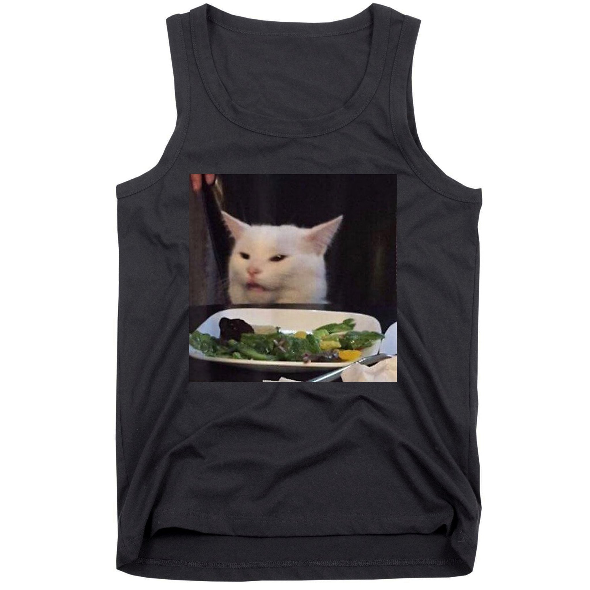 This Is My Happy Face Smudge The Cat Meme Sarcastic Saying Tank Top