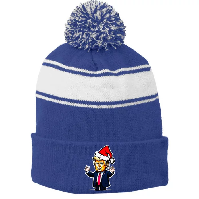 Donald Trump Christmas For Dads Stripe Pom Pom Beanie