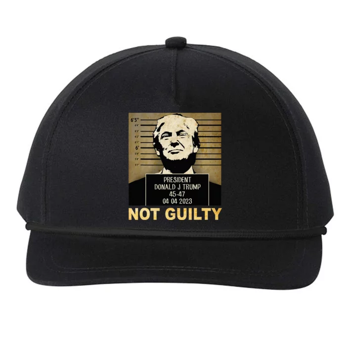 Donal Trump campaig releases mugshot Not Guilty Snapback Five-Panel Rope Hat