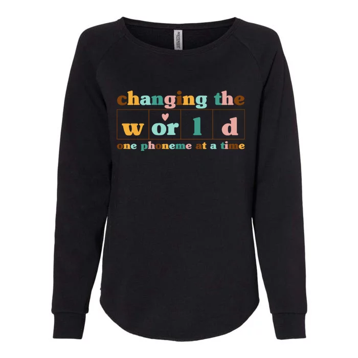 Dyslexia Teacher Changing The World One Phoneme At A Time Womens California Wash Sweatshirt