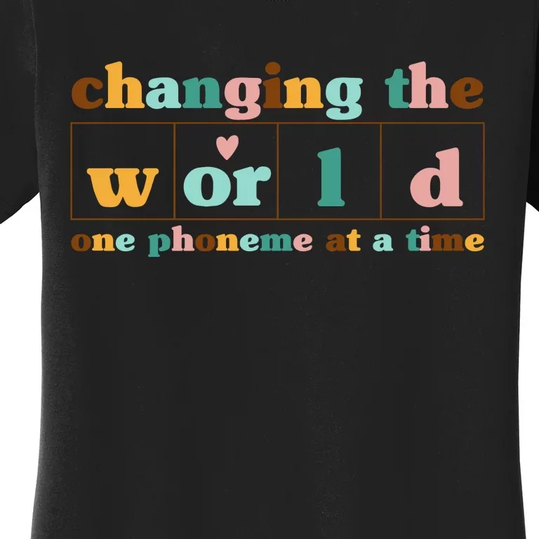 Dyslexia Teacher Changing The World One Phoneme At A Time Women's T-Shirt