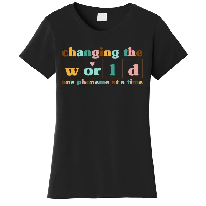 Dyslexia Teacher Changing The World One Phoneme At A Time Women's T-Shirt