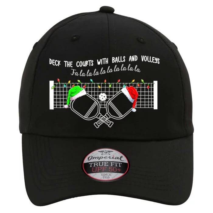 Deck The Courts With Balls And Volleys Christmas Pickleball The Original Performance Cap