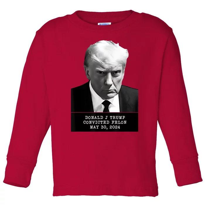 Donald Trump Convicted Felon 2024 Toddler Long Sleeve Shirt