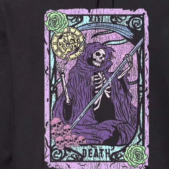 Death Tarot Card Witchcraft Occult Pastel Goth Reaper Premium Hoodie