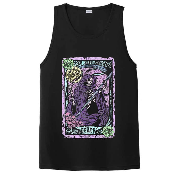 Death Tarot Card Witchcraft Occult Pastel Goth Reaper Performance Tank