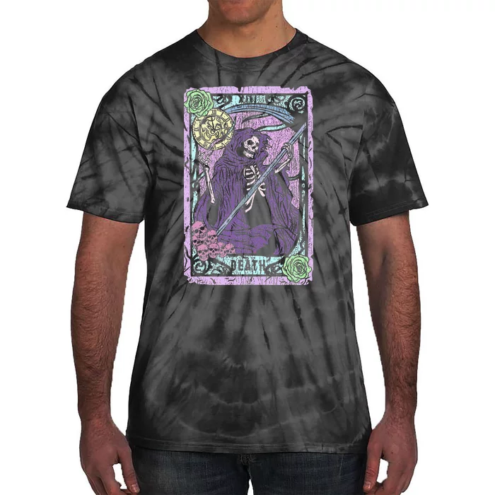 Death Tarot Card Witchcraft Occult Pastel Goth Reaper Tie-Dye T-Shirt