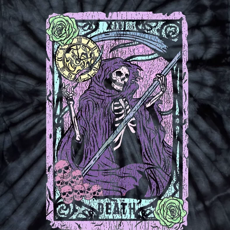 Death Tarot Card Witchcraft Occult Pastel Goth Reaper Tie-Dye T-Shirt