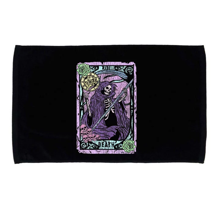 Death Tarot Card Witchcraft Occult Pastel Goth Reaper Microfiber Hand Towel