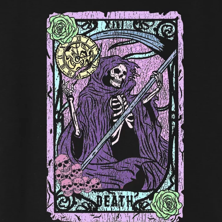 Death Tarot Card Witchcraft Occult Pastel Goth Reaper Women's Crop Top Tee