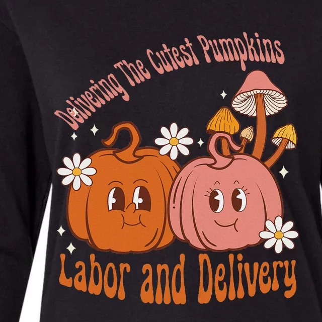 Delivering The Cutest Pumpkins Labor & Delivery Halloween Womens Cotton Relaxed Long Sleeve T-Shirt