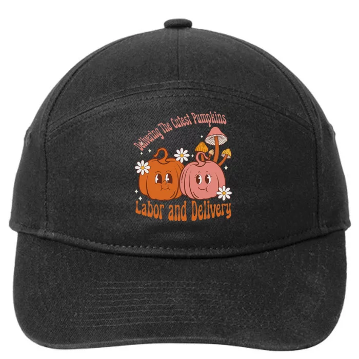 Delivering The Cutest Pumpkins Labor & Delivery Halloween 7-Panel Snapback Hat