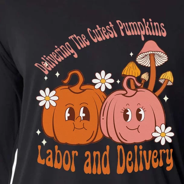 Delivering The Cutest Pumpkins Labor & Delivery Halloween Cooling Performance Long Sleeve Crew