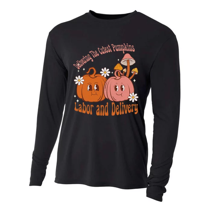 Delivering The Cutest Pumpkins Labor & Delivery Halloween Cooling Performance Long Sleeve Crew