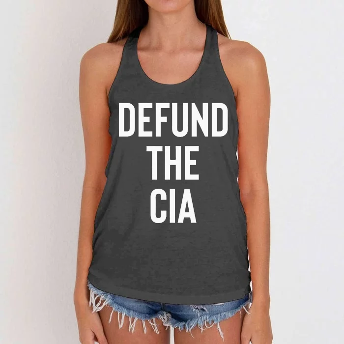 Defund The CIA Central Intelligence Agency Politics Women's Knotted Racerback Tank