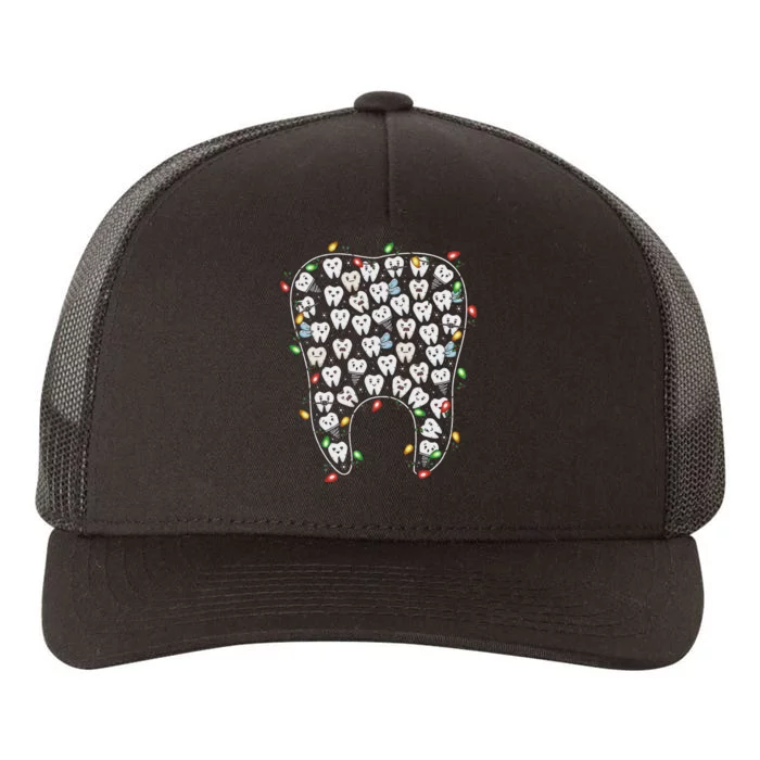 Dental Tooth Christmas Lights Dental Hygienist Dentist Xmas Yupoong Adult 5-Panel Trucker Hat