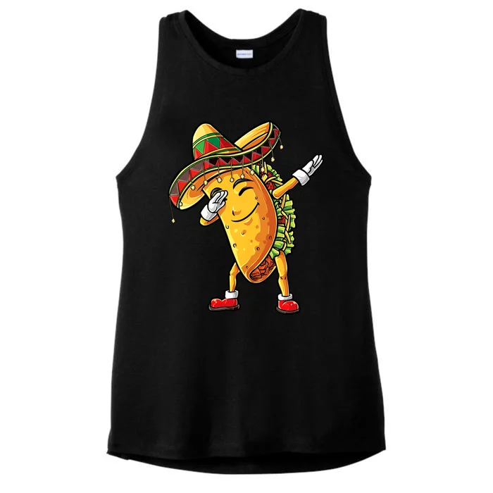 Dabbing Taco Cinco De Mayo Funny Mexican Food Dab Ladies Tri-Blend Wicking Tank