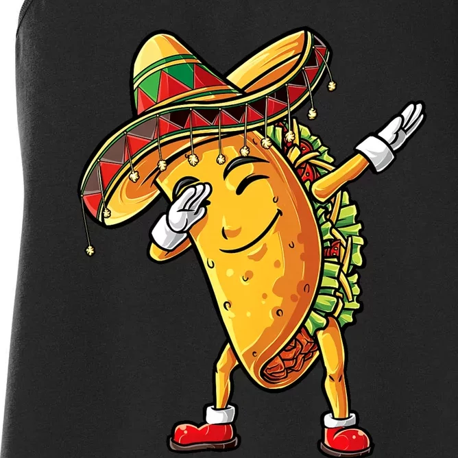 Dabbing Taco Cinco De Mayo Funny Mexican Food Dab Women's Racerback Tank