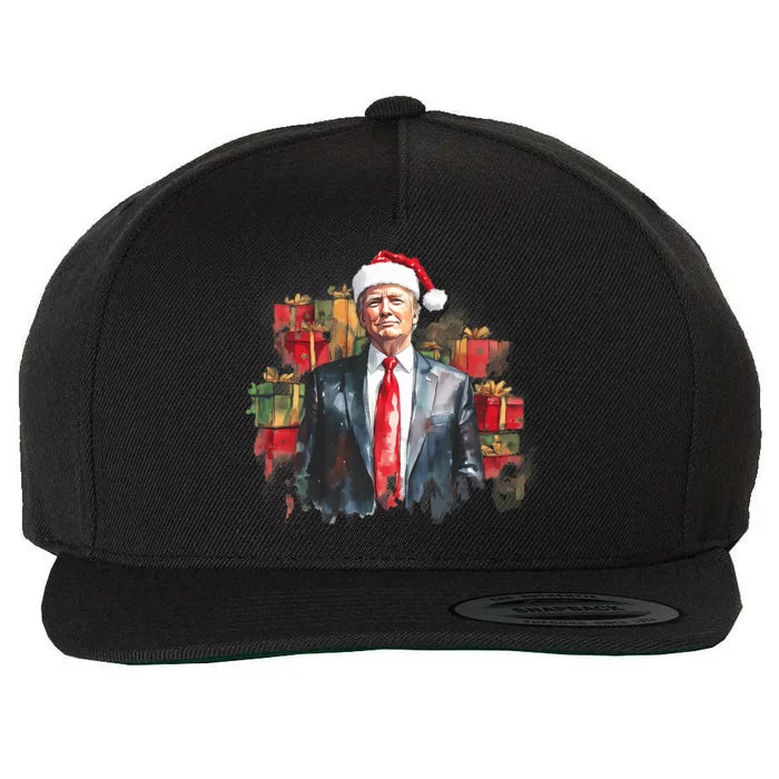 Donald Trump Christmas Trump With Santa Hat Wool Snapback Cap