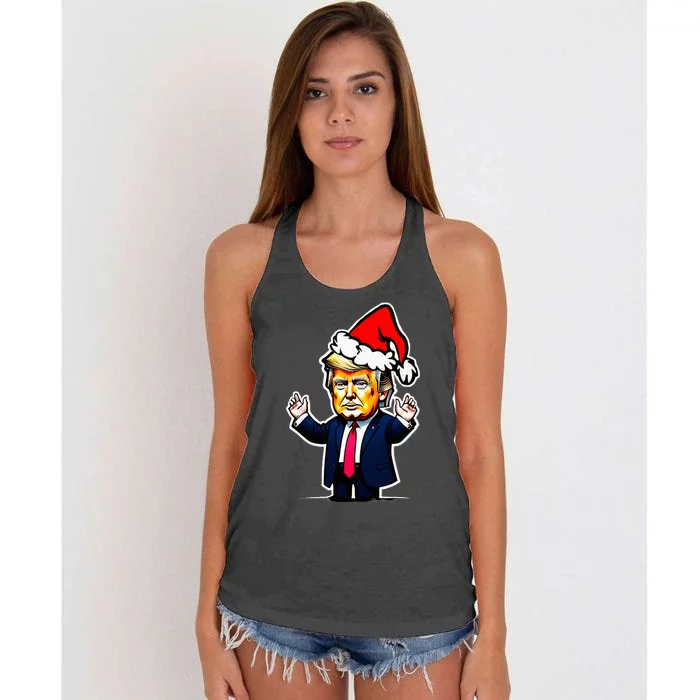 Donald Trump Christmas For Dads & Women Christmas Trump Women's Knotted Racerback Tank