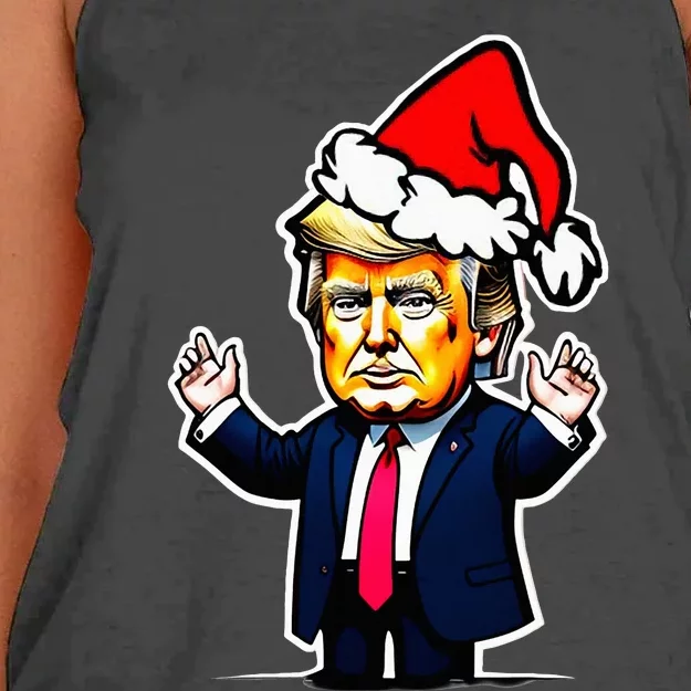 Donald Trump Christmas For Dads & Women Christmas Trump Women's Knotted Racerback Tank