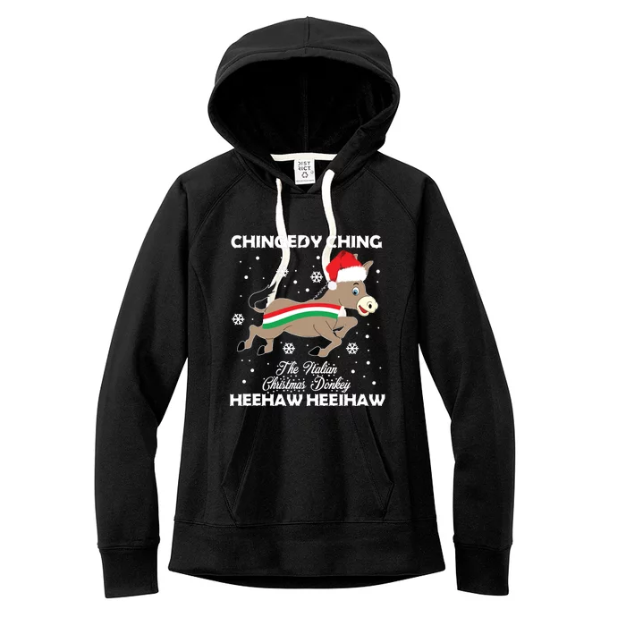 Dominick The Christmas Donkey Italian Donkey Women's Fleece Hoodie