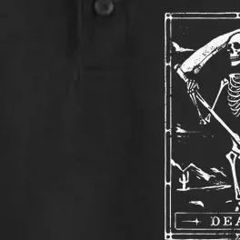 Death Tarot Card Goth Skeleton Grim Reaper Halloween Dry Zone Grid Performance Polo