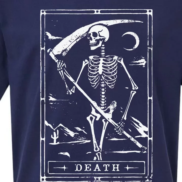 Death Tarot Card Goth Skeleton Grim Reaper Halloween Sueded Cloud Jersey T-Shirt