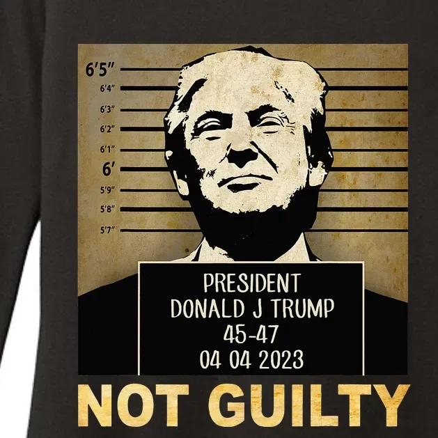 Donal Trump campaig releases mugshot Not Guilty Womens CVC Long Sleeve Shirt