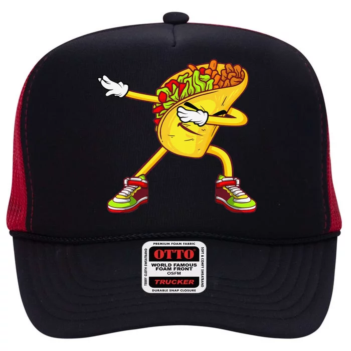 Dabbing Taco Cinco De Mayo Funny Mexican Food Dab High Crown Mesh Trucker Hat