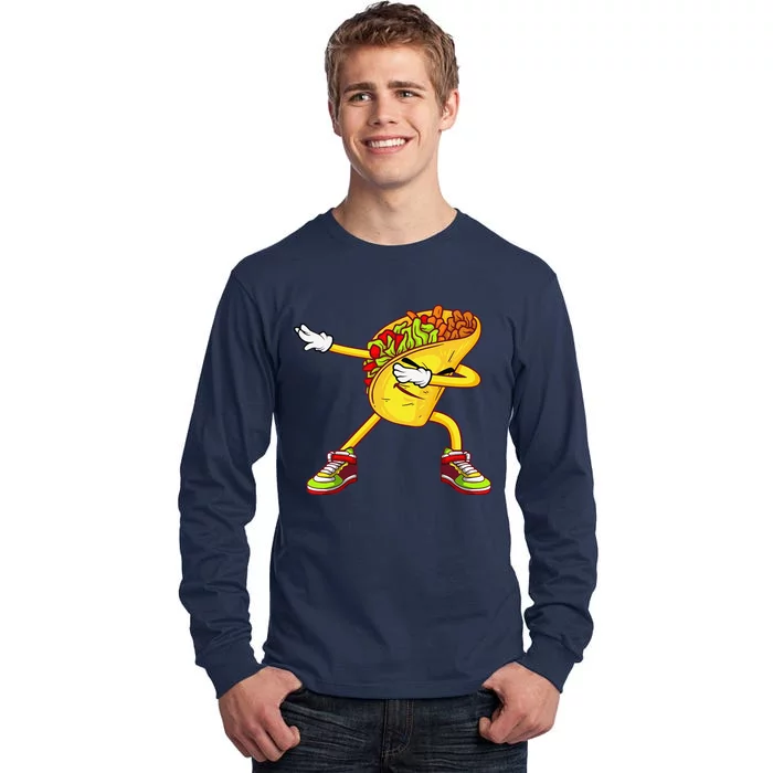 Dabbing Taco Cinco De Mayo Funny Mexican Food Dab Tall Long Sleeve T-Shirt