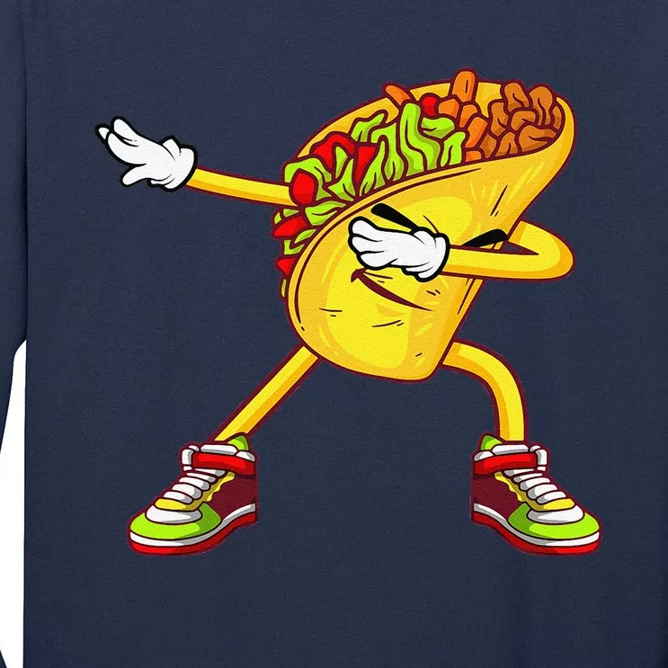 Dabbing Taco Cinco De Mayo Funny Mexican Food Dab Tall Long Sleeve T-Shirt