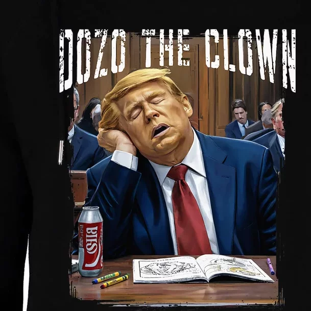 Dozo The Clown Donald Trump Sleeping At Trial Womens Funnel Neck Pullover Hood