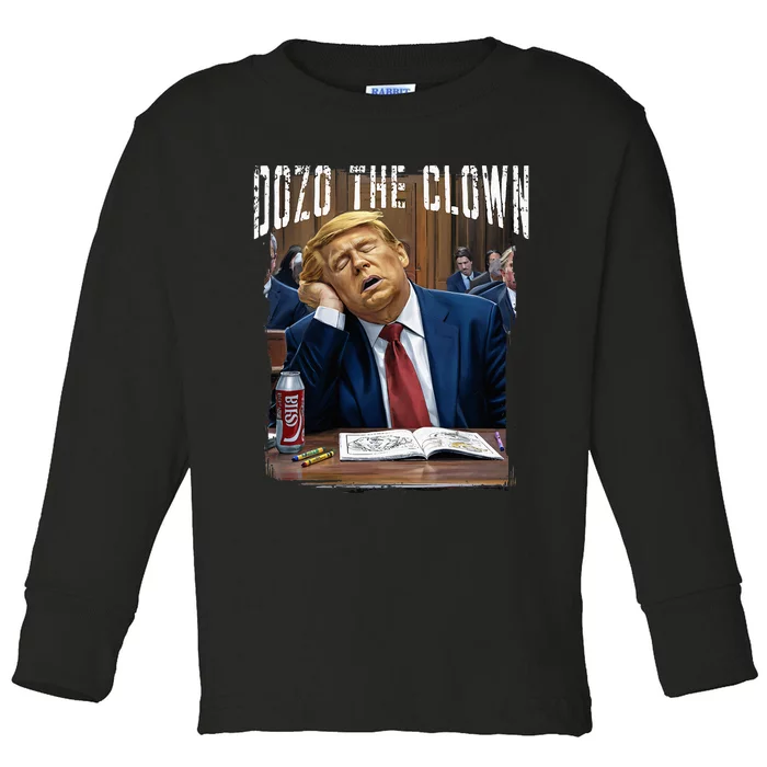 Dozo The Clown Donald Trump Sleeping At Trial Toddler Long Sleeve Shirt