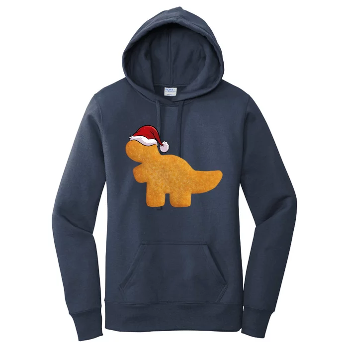 Dino Trex Chicken Nugget Funny Tyrannosaurus Christmas Funny Gift Women's Pullover Hoodie